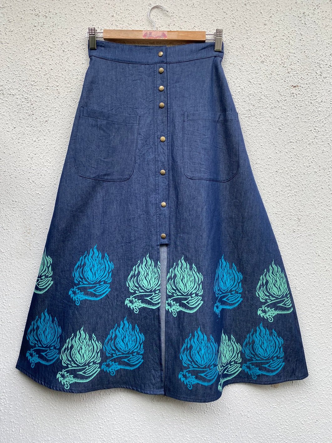 Falda larga mezclilla, talla 1