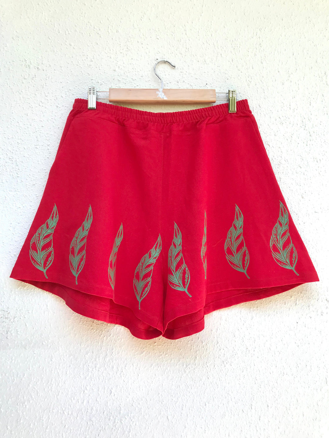 Falda Pantalón roja lino, talla 1